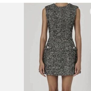 French Connection Black and White Tweed Mini Dress
No buttons